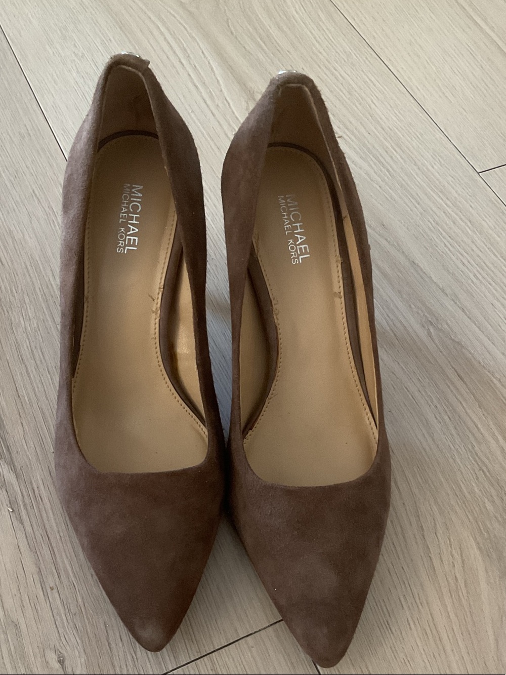 Michael Kors Brown Suede Pointed Pumps